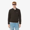 Men’s Ribbed Cotton Polo Collar Sweatshirt