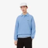 Men’s Ribbed Cotton Polo Collar Sweatshirt