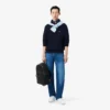 Men’s Ribbed Cotton Polo Collar Sweatshirt