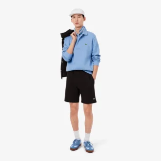 Men’s Ribbed Cotton Polo Collar Sweatshirt