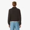 Men’s Ribbed Cotton Polo Collar Sweatshirt