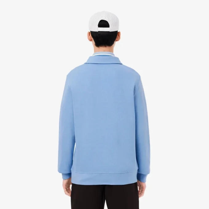 Men’s Ribbed Cotton Polo Collar Sweatshirt