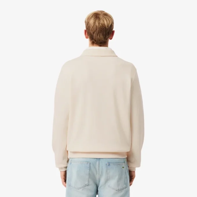 Men’s Ribbed Cotton Polo Collar Sweatshirt