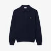 Men’s Ribbed Cotton Polo Collar Sweatshirt