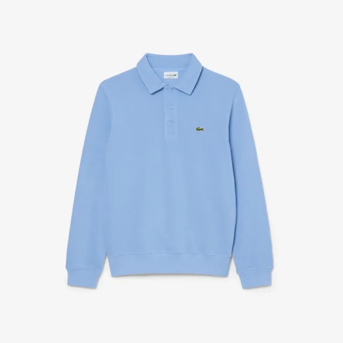 Men’s Ribbed Cotton Polo Collar Sweatshirt