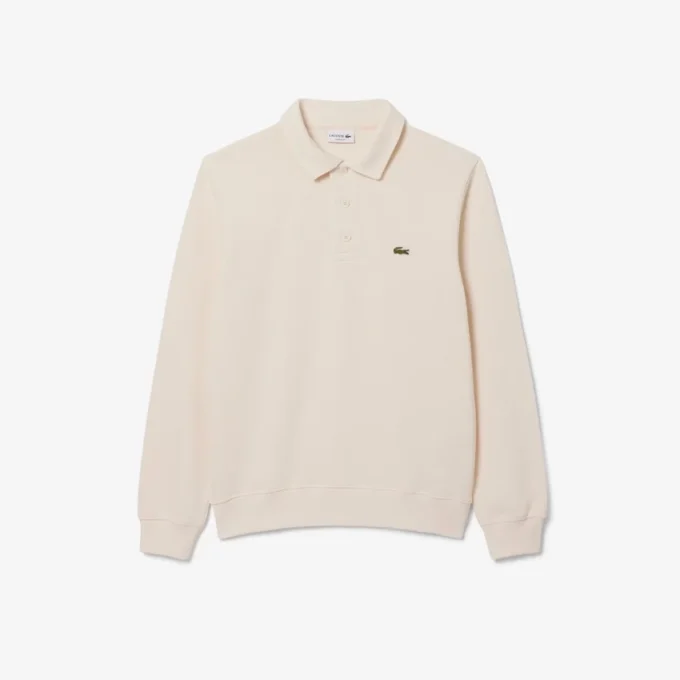 Men’s Ribbed Cotton Polo Collar Sweatshirt