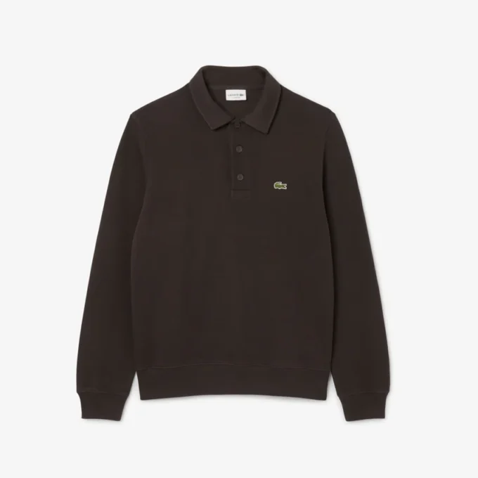 Men’s Ribbed Cotton Polo Collar Sweatshirt
