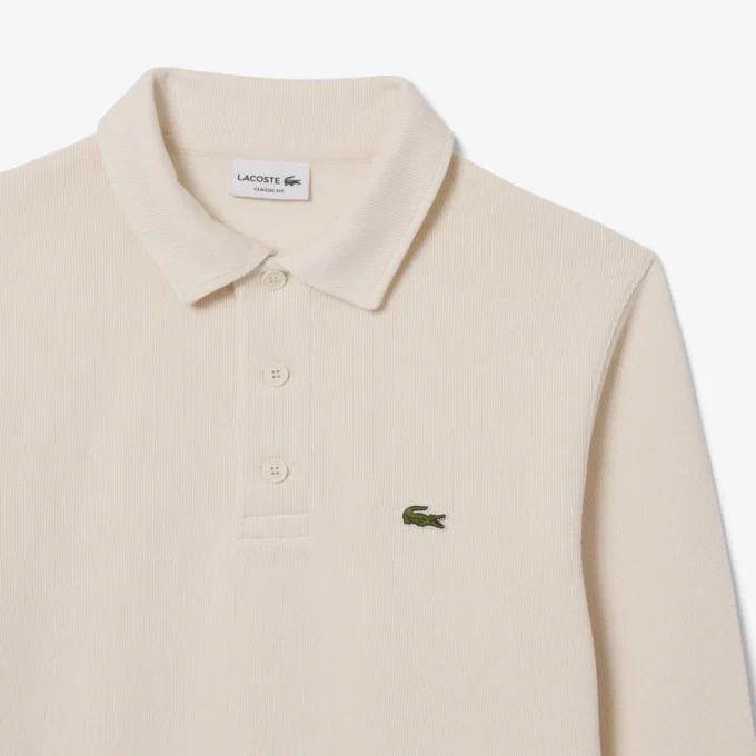 Men’s Ribbed Cotton Polo Collar Sweatshirt