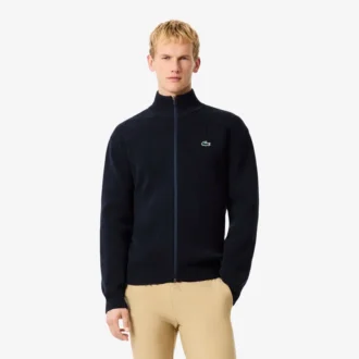 Men’s Ribbed Knit Zip-Up Golf Sweater