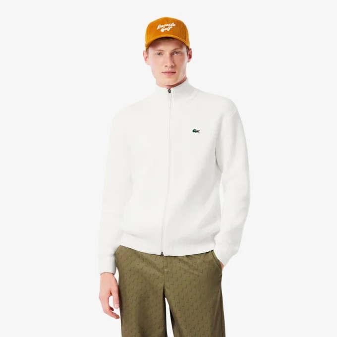 Men’s Ribbed Knit Zip-Up Golf Sweater