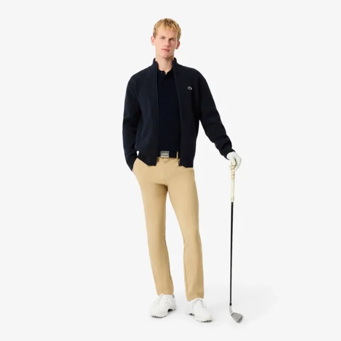 Men’s Ribbed Knit Zip-Up Golf Sweater