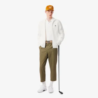 Men’s Ribbed Knit Zip-Up Golf Sweater