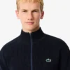 Men’s Ribbed Knit Zip-Up Golf Sweater