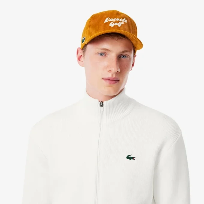 Men’s Ribbed Knit Zip-Up Golf Sweater