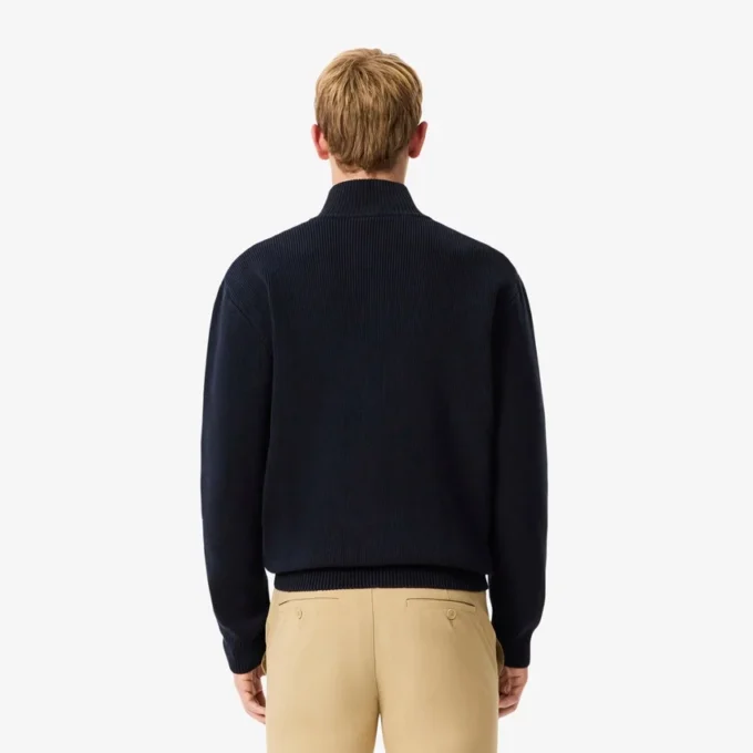 Men’s Ribbed Knit Zip-Up Golf Sweater