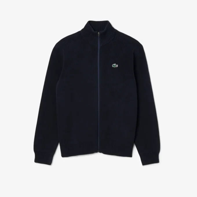 Men’s Ribbed Knit Zip-Up Golf Sweater