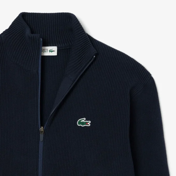 Men’s Ribbed Knit Zip-Up Golf Sweater
