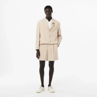 Men’s Runway Fitted Wool Shorts