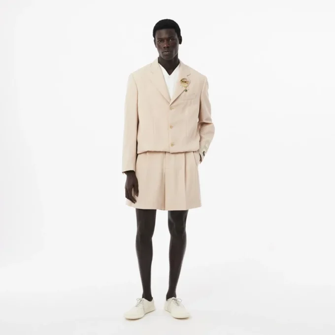 Men’s Runway Fitted Wool Shorts