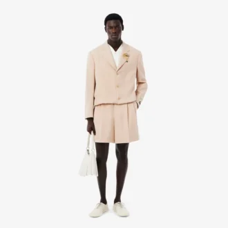 Men’s Runway Fitted Wool Shorts