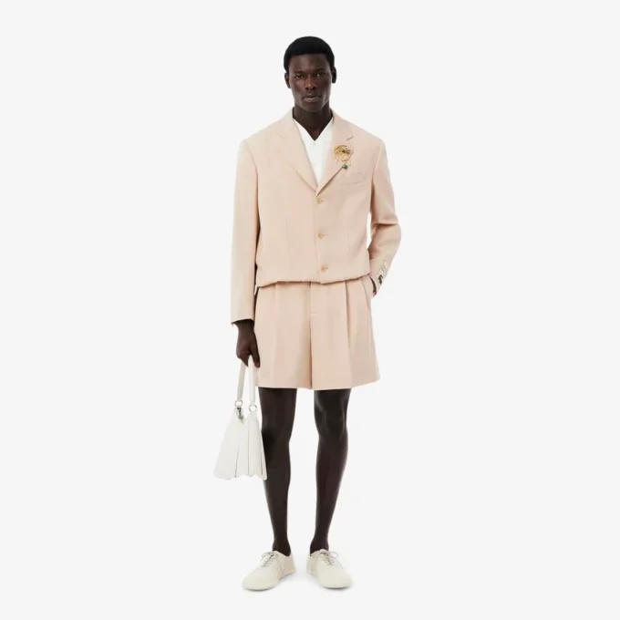 Men’s Runway Fitted Wool Shorts