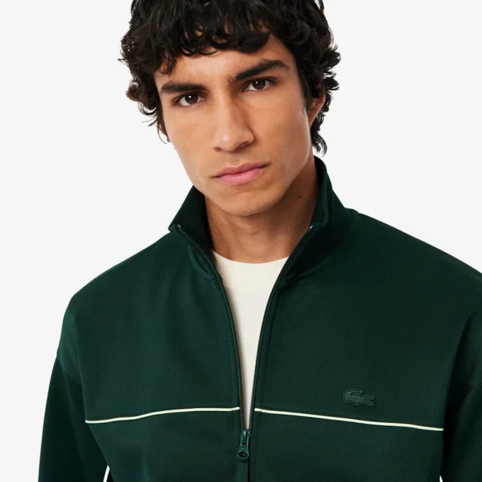 Men’s Satin Effect Zip-Up Fleece Sweatshirt