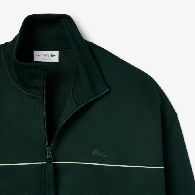 Men’s Satin Effect Zip-Up Fleece Sweatshirt