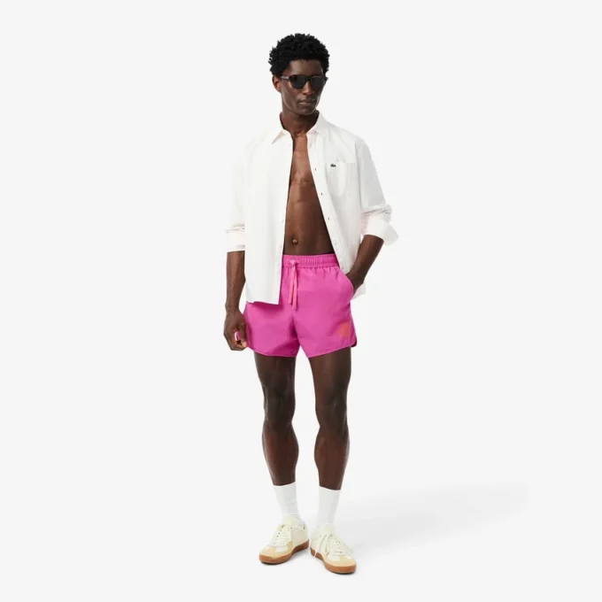 Men’s Short Badge Accent Swim Trunks