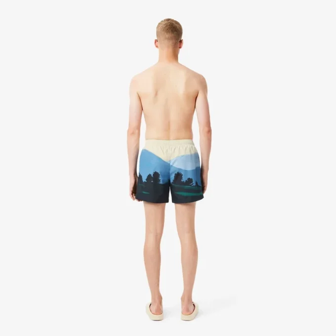 Men’s Short Landscape Print Swim Trunks