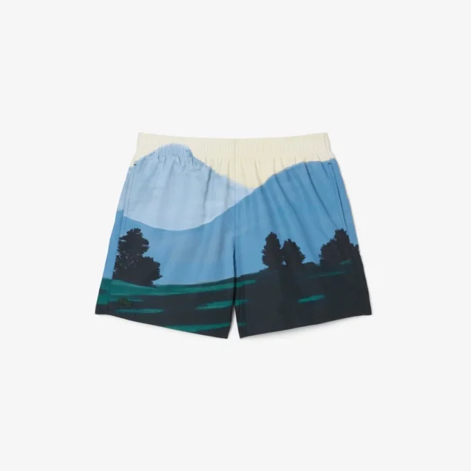Men’s Short Landscape Print Swim Trunks
