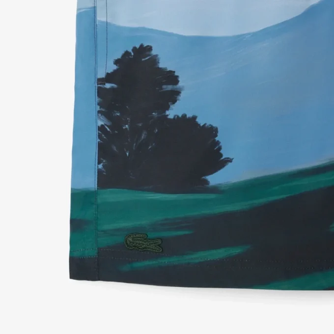 Men’s Short Landscape Print Swim Trunks