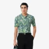 Men’s Short Sleeve Graphic Print Polo Collar Sweater
