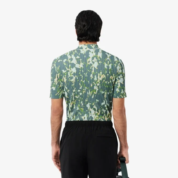 Men’s Short Sleeve Graphic Print Polo Collar Sweater