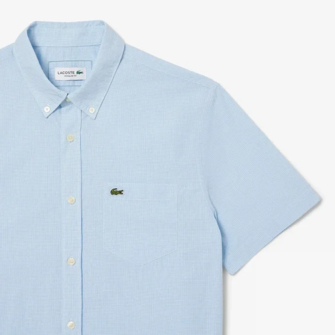 Men’s Short Sleeve Regular Fit Gingham Shirt