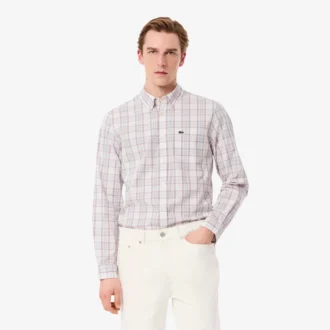 Men’s Slim Fit Stretch Plaid Shirt