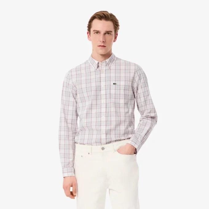 Men’s Slim Fit Stretch Plaid Shirt