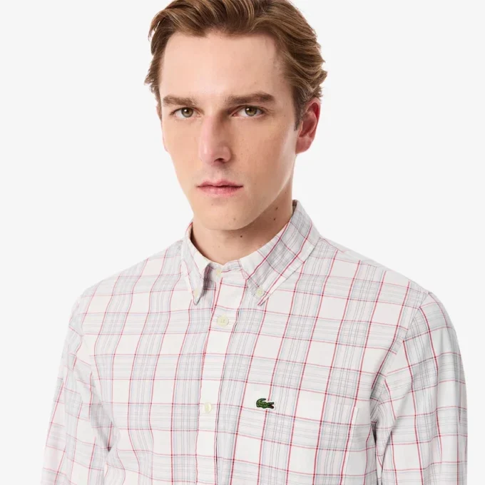 Men’s Slim Fit Stretch Plaid Shirt