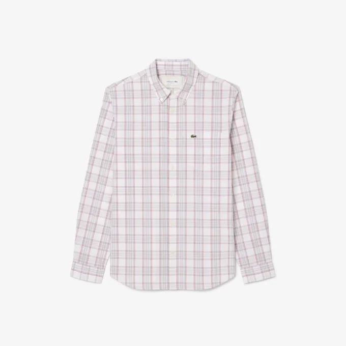 Men’s Slim Fit Stretch Plaid Shirt