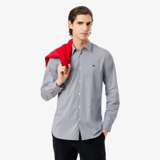Men’s Slim Fit Striped Stretch Button Down Shirt