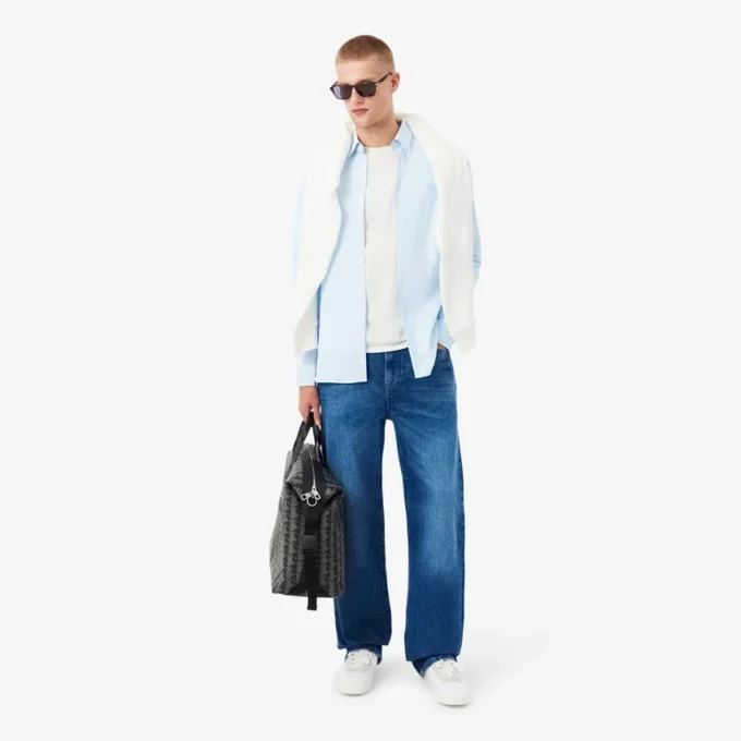 Men’s Slim Fit Striped Stretch Button Down Shirt