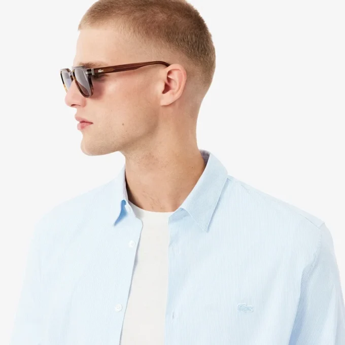 Men’s Slim Fit Striped Stretch Button Down Shirt