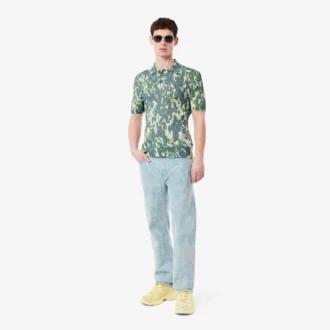Men’s Straight Cut Print Motif Denim Jeans