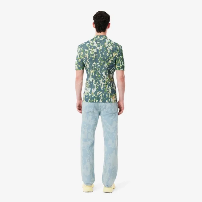 Men’s Straight Cut Print Motif Denim Jeans