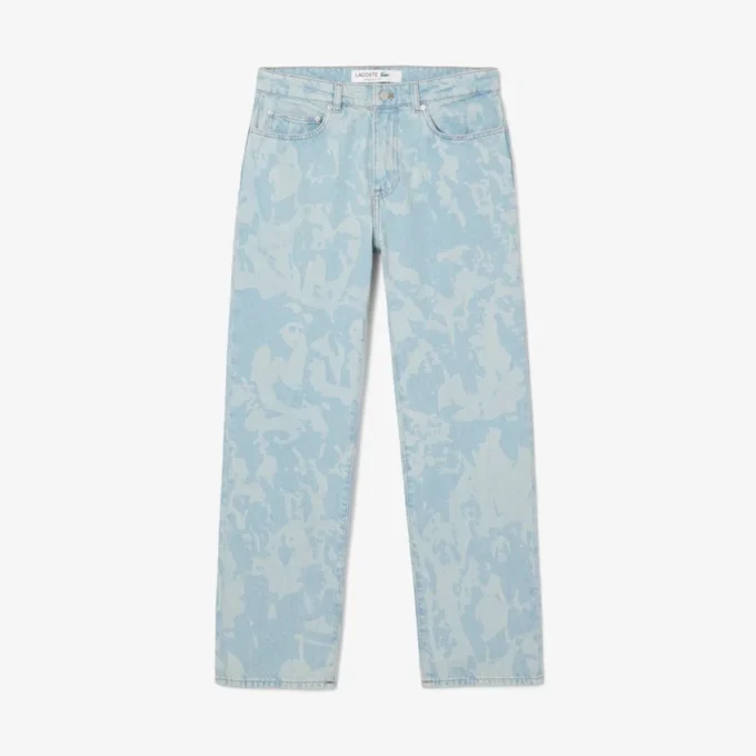Men’s Straight Cut Print Motif Denim Jeans