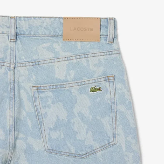 Men’s Straight Cut Print Motif Denim Jeans