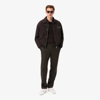 Men’s Straight Fit Chevron Wool Pants