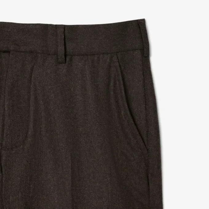 Men’s Straight Fit Chevron Wool Pants