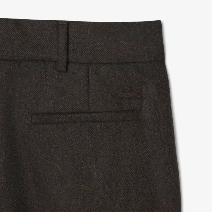 Men’s Straight Fit Chevron Wool Pants