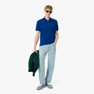 Men’s Straight Fit Landscape Motif Denim Jeans