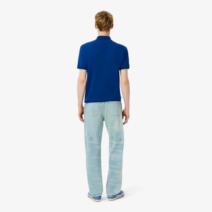 Men’s Straight Fit Landscape Motif Denim Jeans